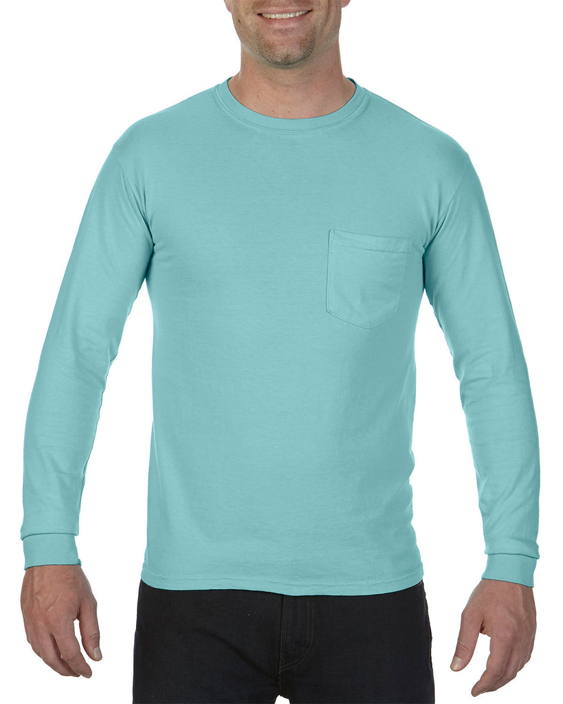 Comfort Colors-C4410-Heavyweight Rs Long Sleeve Pocket T Shirt-CHALKY MINT