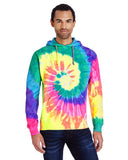 Tie-Dye-CD877-Tie Dyed Pullover Hooded Sweatshirt-NEON RAINBOW