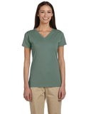 econscious-EC3052-Ladies 100% Organic Cotton Short-Sleeve V-Neck T-Shirt-BLUE SAGE
