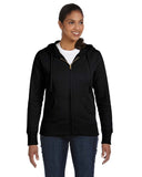 econscious-EC4501-Ladies Organic/Recycled Full-Zip Hooded Sweatshirt-BLACK