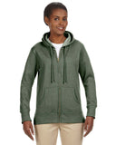 econscious-EC4580-Ladies Organic/Recycled Heathered Fleece Full-Zip Hooded Sweatshirt-MILITARY GREEN