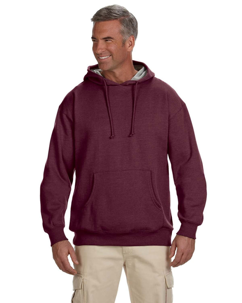 econscious-EC5570-Adult Organic/Recycled Heathered Fleece Pullover Hooded Sweatshirt-BERRY