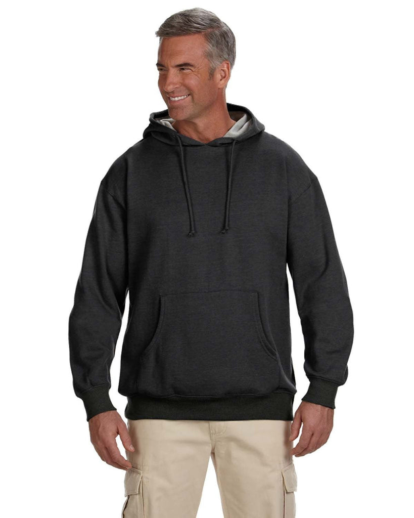 econscious-EC5570-Adult Organic/Recycled Heathered Fleece Pullover Hooded Sweatshirt-CHARCOAL