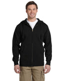 econscious-EC5650-Mens Organic/Recycled Full-Zip Hooded Sweatshirt-BLACK