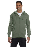 econscious-EC5680-Mens Organic/Recycled Heathered Full-Zip Hooded Sweatshirt-MILITARY GREEN