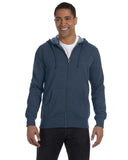 econscious-EC5680-Mens Organic/Recycled Heathered Full-Zip Hooded Sweatshirt-WATER