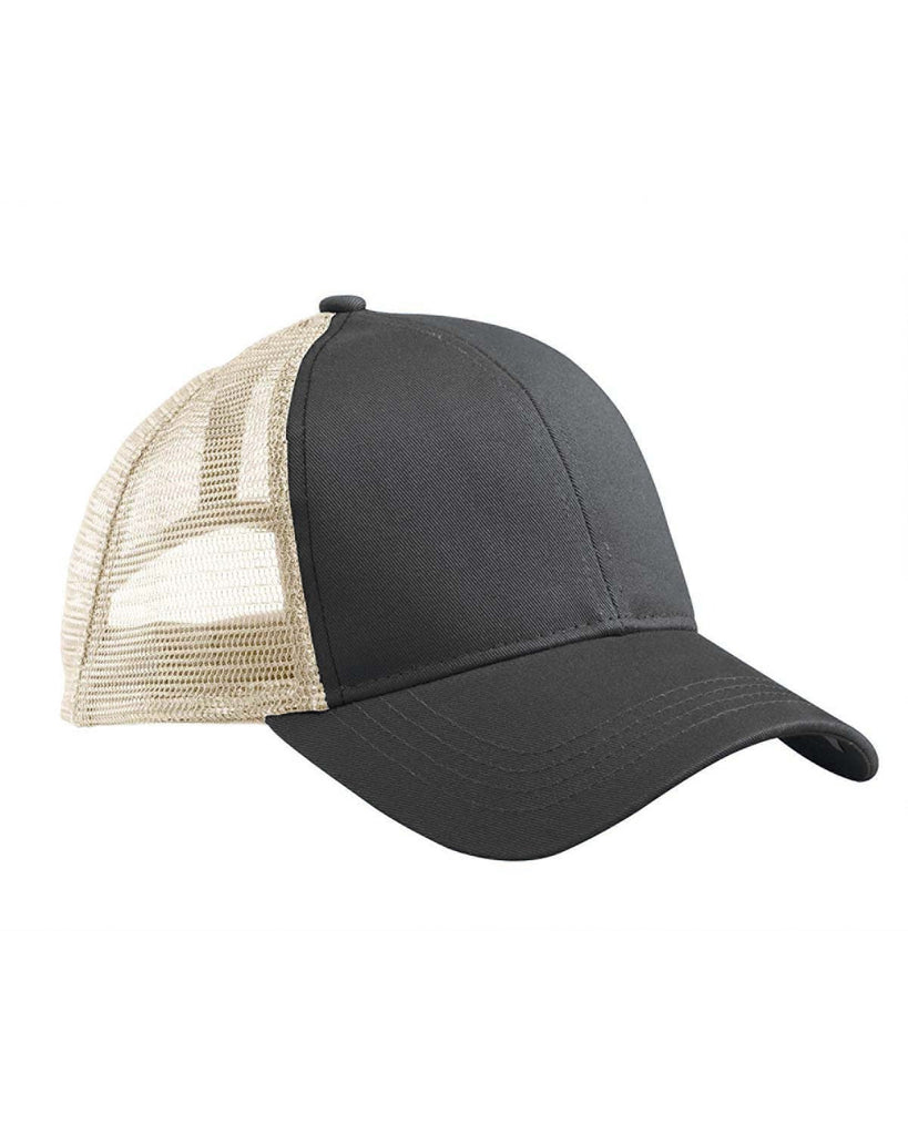 econscious-EC7070-Eco Trucker Organic/Recycled Hat-BLACK/ OYSTER