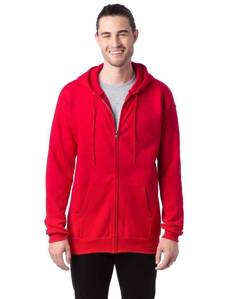 Hanes-F280-Ultimate Cotton Full Zip Hooded Sweatshirt-DEEP RED