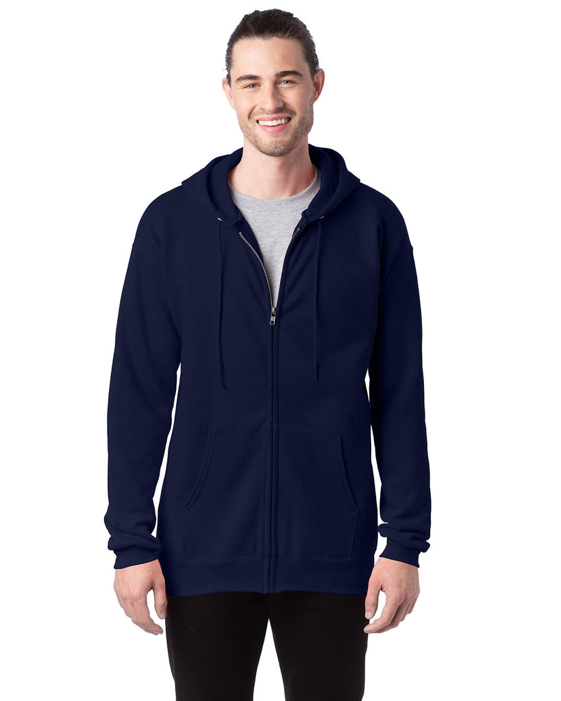 Hanes-F280-Ultimate Cotton Full Zip Hooded Sweatshirt-NAVY
