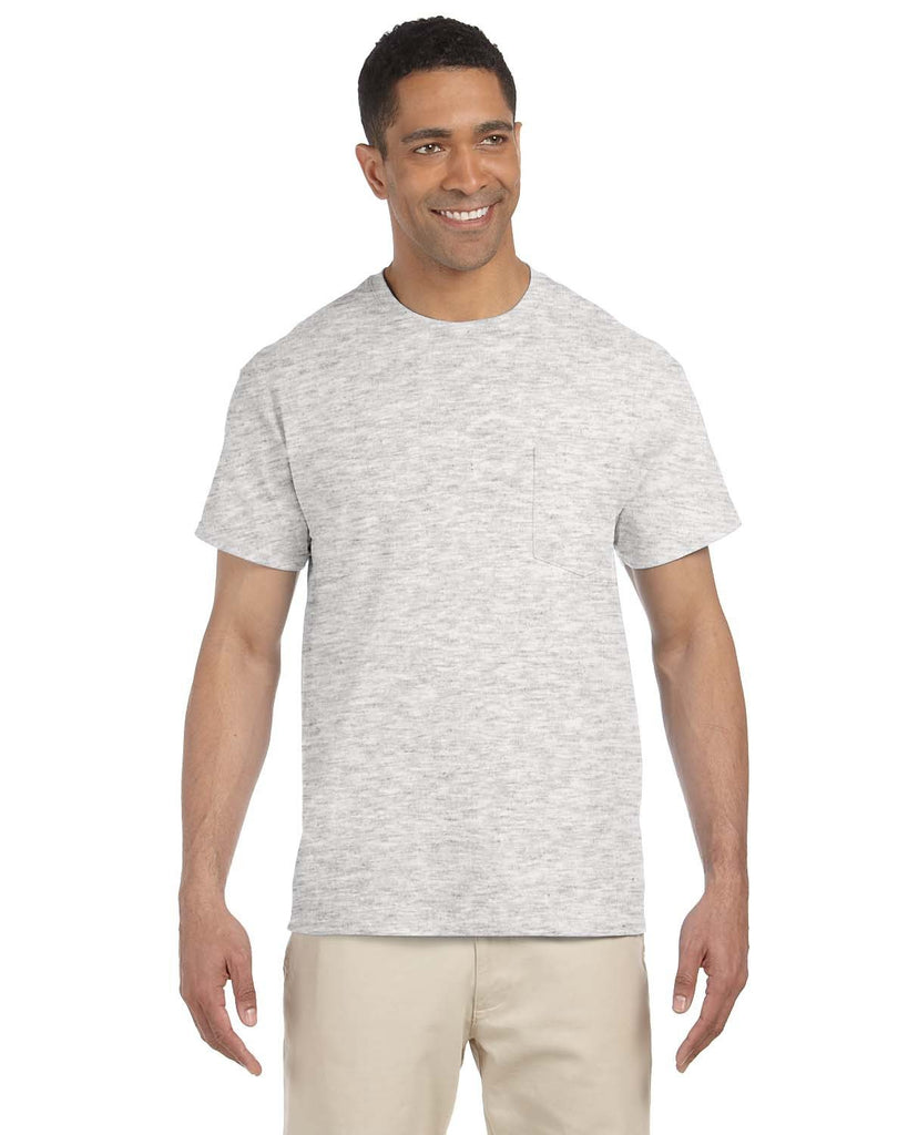 Gildan-G230-Ultra Cotton Pocket T Shirt-ASH GREY