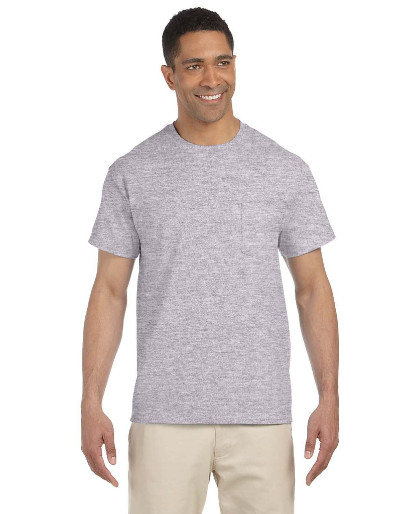 Gildan-G230-Ultra Cotton Pocket T Shirt-SPORT GREY