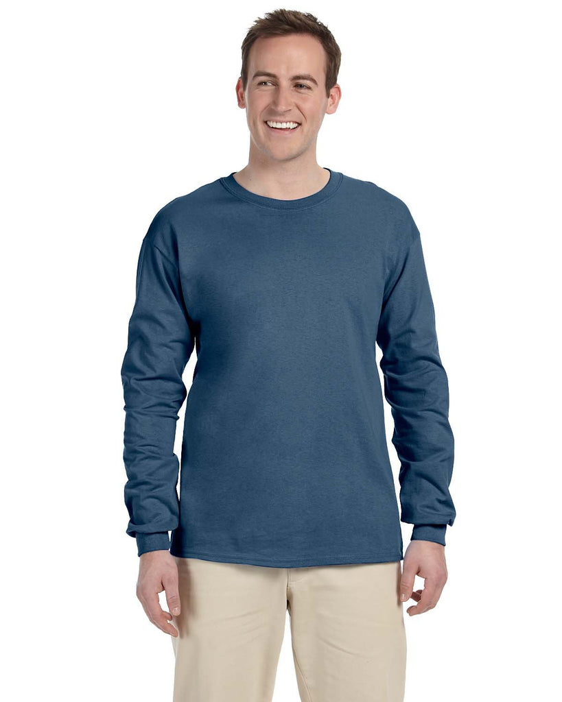 Gildan-G240-Ultra Cotton Long Sleeve T Shirt-INDIGO BLUE