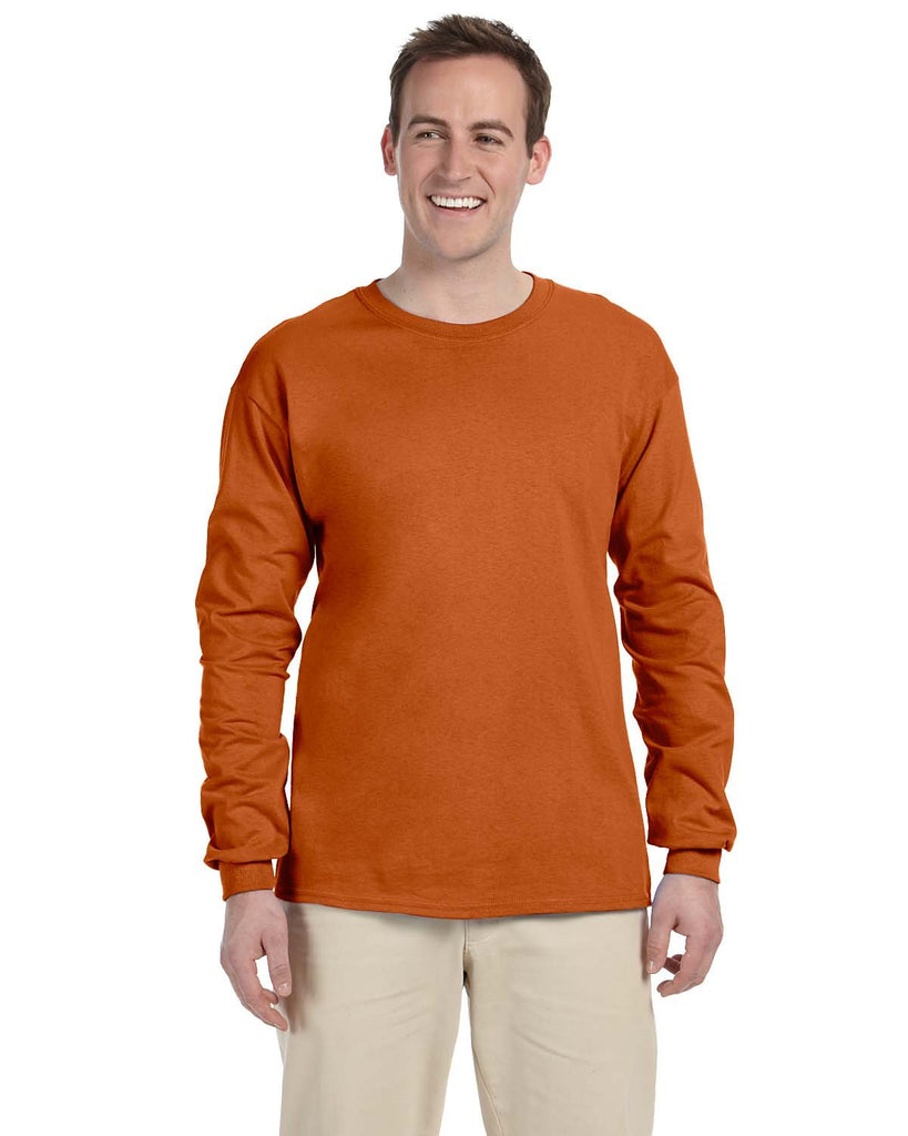Gildan-G240-Ultra Cotton Long Sleeve T Shirt-T ORANGE
