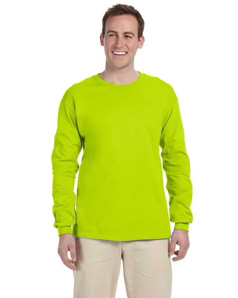 Gildan-G240-Ultra Cotton Long Sleeve T Shirt-SAFETY GREEN