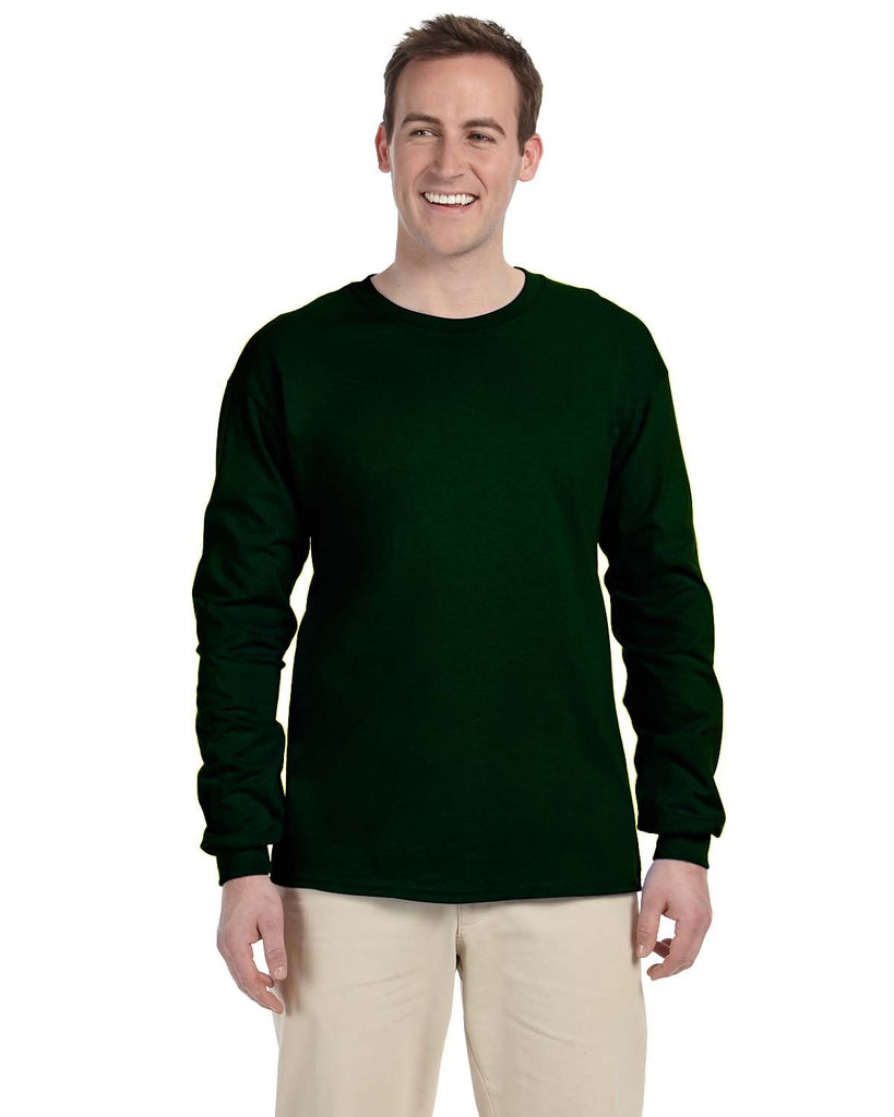 Gildan-G240-Ultra Cotton Long Sleeve T Shirt-FOREST GREEN