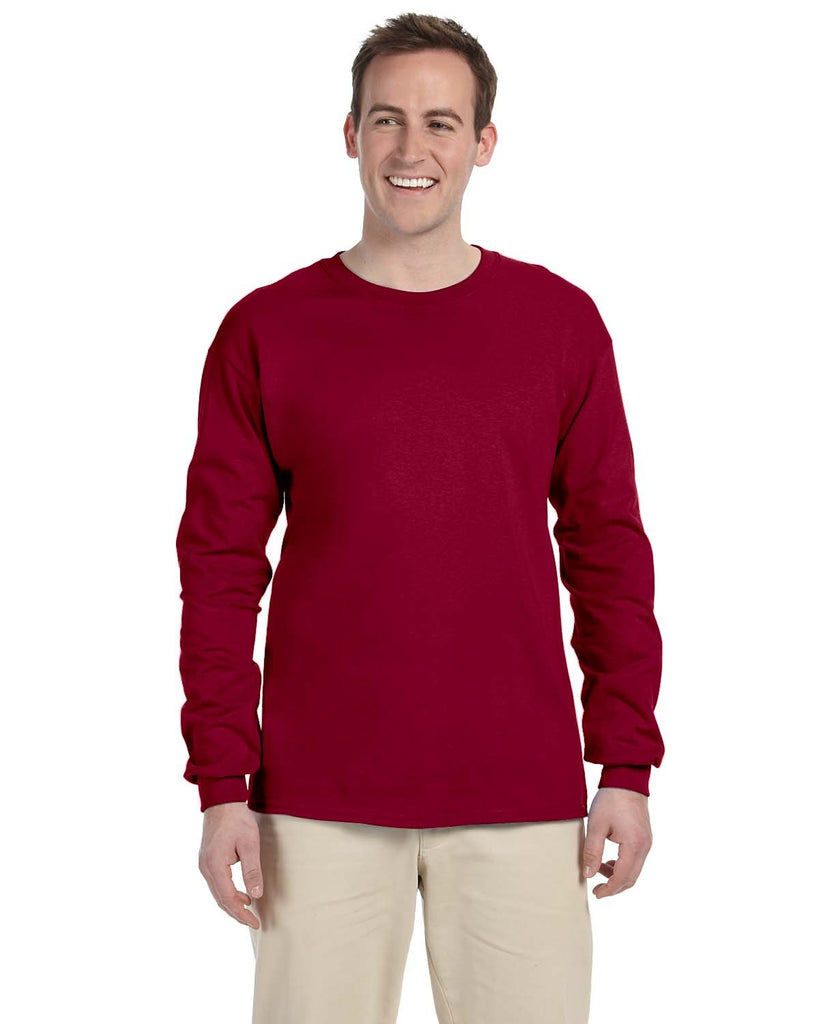 Gildan-G240-Ultra Cotton Long Sleeve T Shirt-CARDINAL RED
