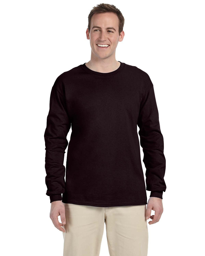 Gildan-G240-Ultra Cotton Long Sleeve T Shirt-DARK CHOCOLATE