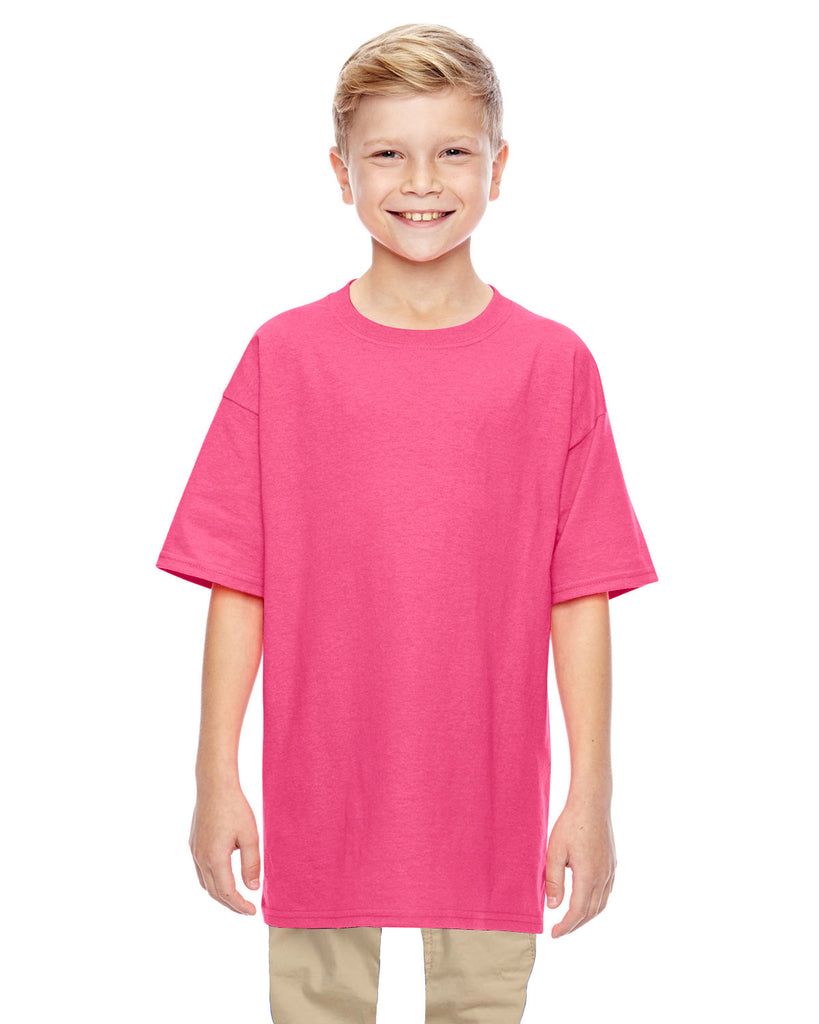 Gildan-G500B-Youth Heavy Cotton T Shirt-SAFETY PINK