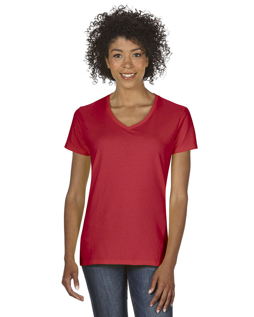 Gildan-G500VL-Heavy Cotton V Neck T Shirt-RED