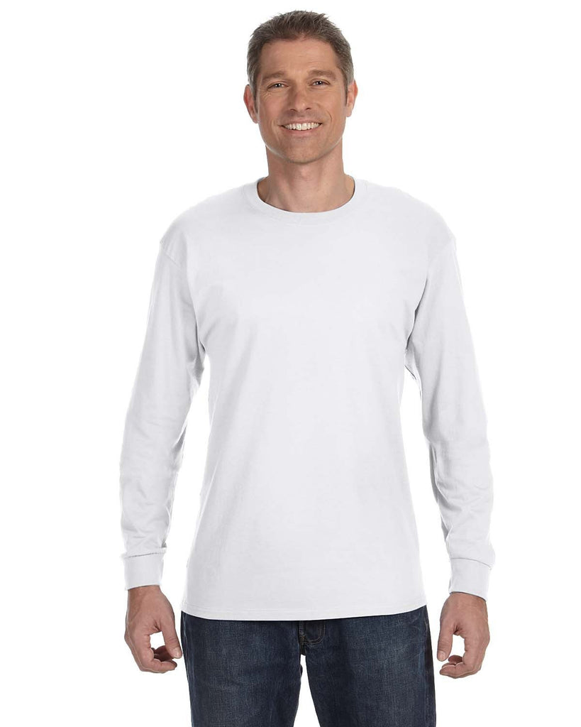 Gildan-G540-Heavy Cotton Long Sleeve T Shirt-WHITE