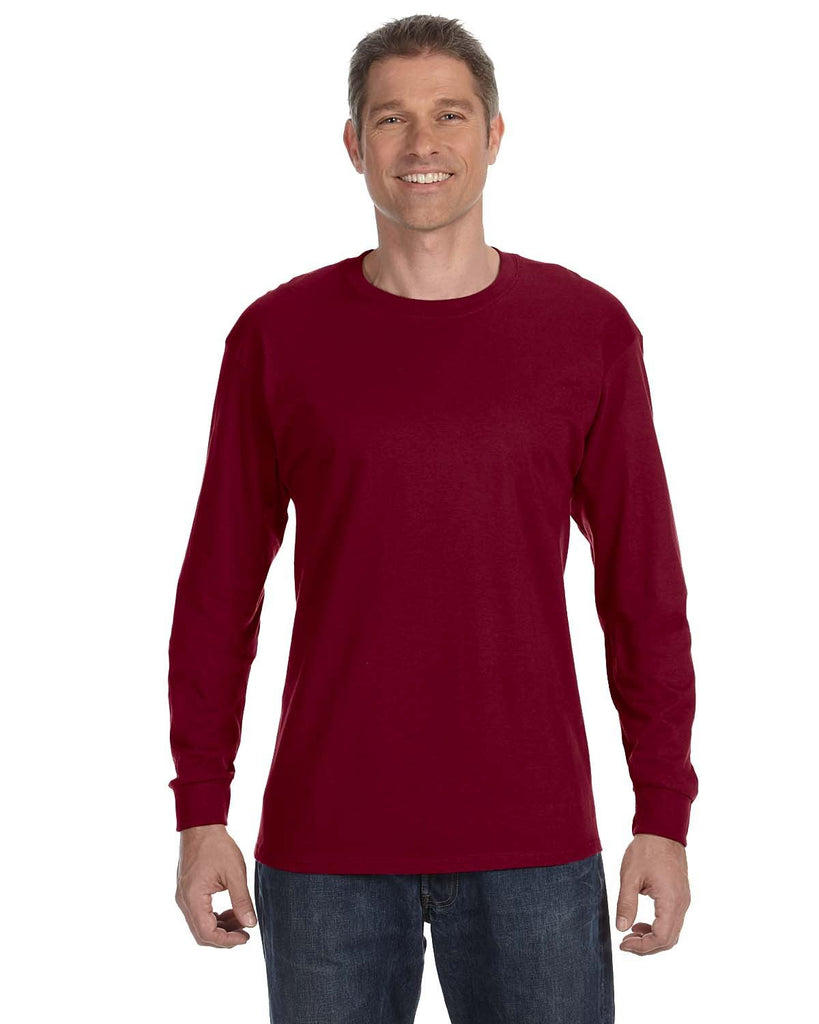 Gildan-G540-Heavy Cotton Long Sleeve T Shirt-GARNET