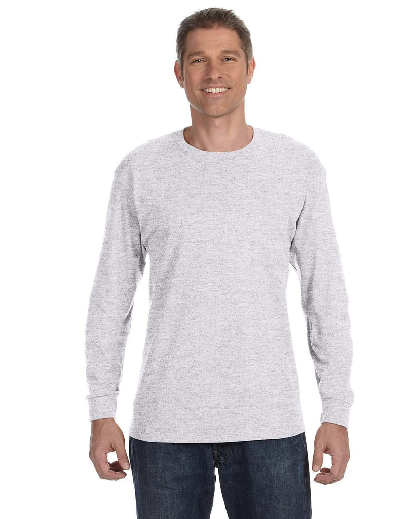 Gildan-G540-Heavy Cotton Long Sleeve T Shirt-ASH GREY
