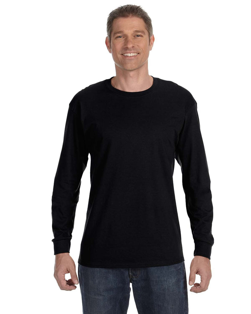 Gildan-G540-Heavy Cotton Long Sleeve T Shirt-BLACK