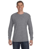 Gildan-G540-Heavy Cotton Long Sleeve T Shirt-GRAPHITE HEATHER