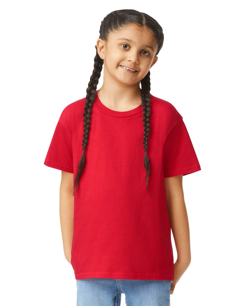 Gildan-G640B-Youth Softstyle T Shirt-RED