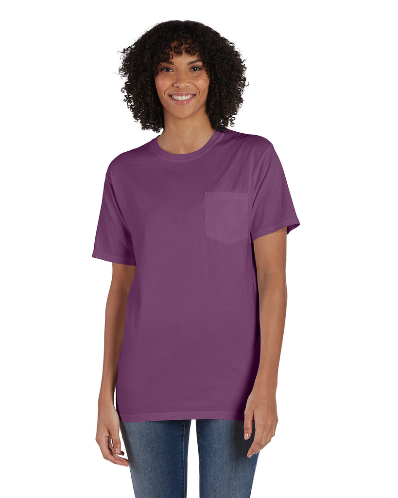 ComfortWash by Hanes-GDH150-Garment Dyed T Shirt With Pocket-PURPLE PLM RAISN