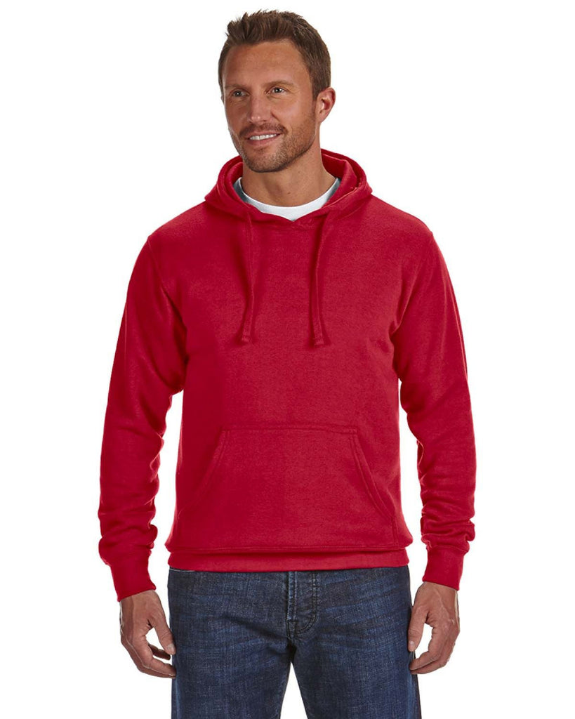 J America-JA8620-Cloud Pullover Fleece Hooded Sweatshirt-RED