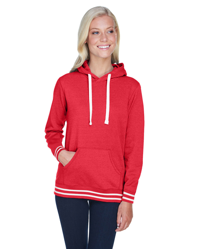 J America-JA8651-Relay Hooded Sweatshirt-RED