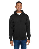 J America-JA8706-Ripple Fleece Pulllover Hooded Sweatshirt-BLACK