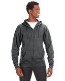 J America-JA8821-Premium Full Zip Fleece Hooded Sweatshirt-CHARCOAL