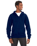 J America-JA8821-Premium Full Zip Fleece Hooded Sweatshirt-NAVY