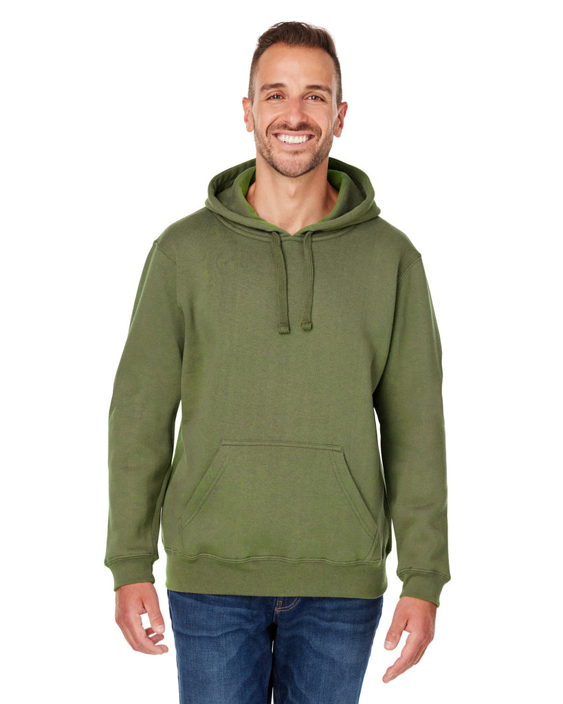 J America-JA8824-Premium Fleece Pullover Hooded Sweatshirt-MILITARY GREEN