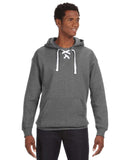 J America-JA8830-Sport Lace Hooded Sweatshirt-CHARCOAL HEATHER