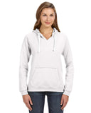 J America-JA8836-Sydney Brushed V Neck Hooded Sweatshirt-WHITE