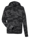 J America-JA8879-Gaiter Pullover Hooded Sweatshirt-BLACK CAMO HTHR