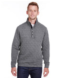 J America-JA8890-Quilted Snap Pullover-CHARCOAL HEATHER