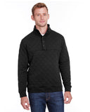 J America-JA8890-Quilted Snap Pullover-BLACK