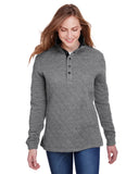J America-JA8891-Quilted Snap Pullover-CHARCOAL HEATHER