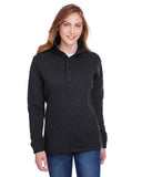 J America-JA8891-Quilted Snap Pullover-BLACK