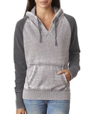 J America-JA8926-Zen Contrast Pullover Hooded Sweatshirt-CEMENT/ DK SMOKE