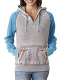 J America-JA8926-Zen Contrast Pullover Hooded Sweatshirt-CEM/ OCEANBRY