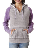 J America-JA8926-Zen Contrast Pullover Hooded Sweatshirt-CEMENT/ VERY BRY