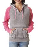 J America-JA8926-Zen Contrast Pullover Hooded Sweatshirt-CEMENT/ WILDBRRY