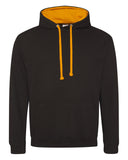 Just Hoods By AWDis-JHA003-80/20 Midweight Varsity Contrast Hooded Sweatshirt-JT BLK/ ORN CRSH