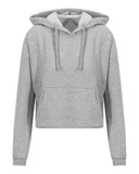 Just Hoods By AWDis-JHA016-Girlie Cropped Hooded Fleece With Pocket-HEATHER GREY