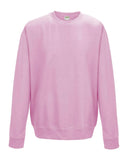 Just Hoods By AWDis-JHA030-80/20 Midweight College Crewneck Sweatshirt-BABY PINK